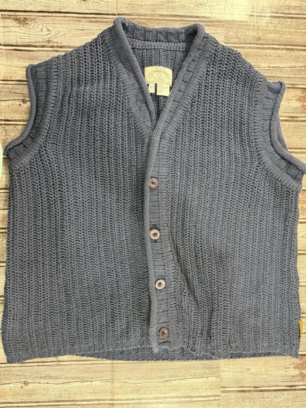 Armani Jeans cable Knit cotton Vest sweater size M color blue Vintage 80's 90's